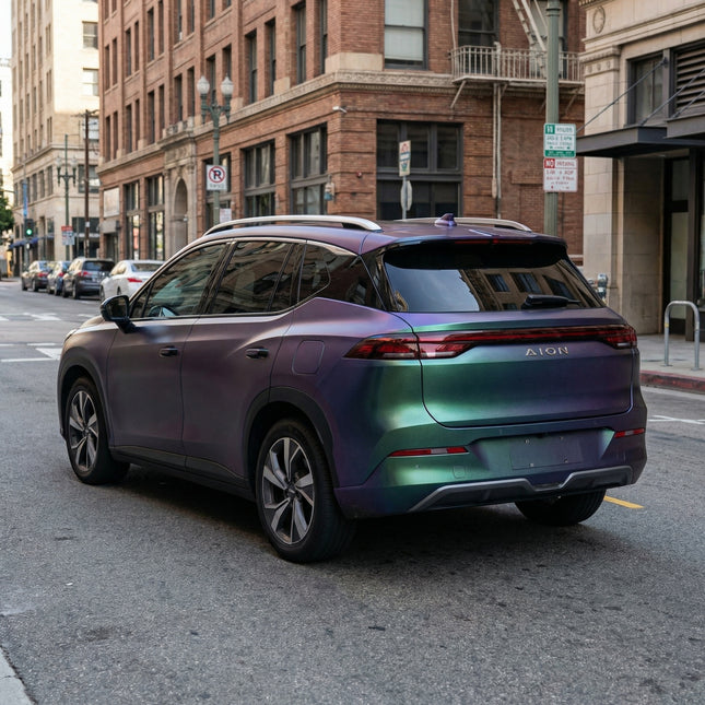 MOSFA Matte Diamond Purple Enchanted Green Vinyl Wrap | 6.5mil PET | Sparkle; Color Shift Matte | Air Release