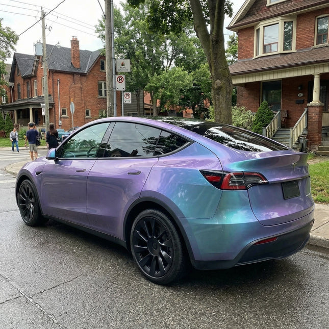 MOSFA Glossy Starry Gray Enchanted Blue Vinyl Wrap | 6.5mil PET | Sparkle; Color Shift Gloss | Air Release