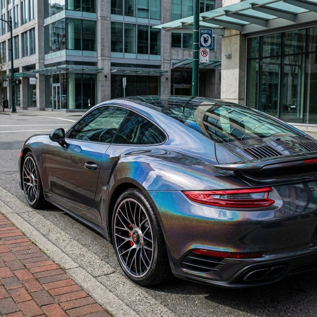 MOSFA Laser Black Holographic PPF with Starry Effect on Audi S8 Sedan | 7.5mil Self-Healing TPU Paint Protection Film