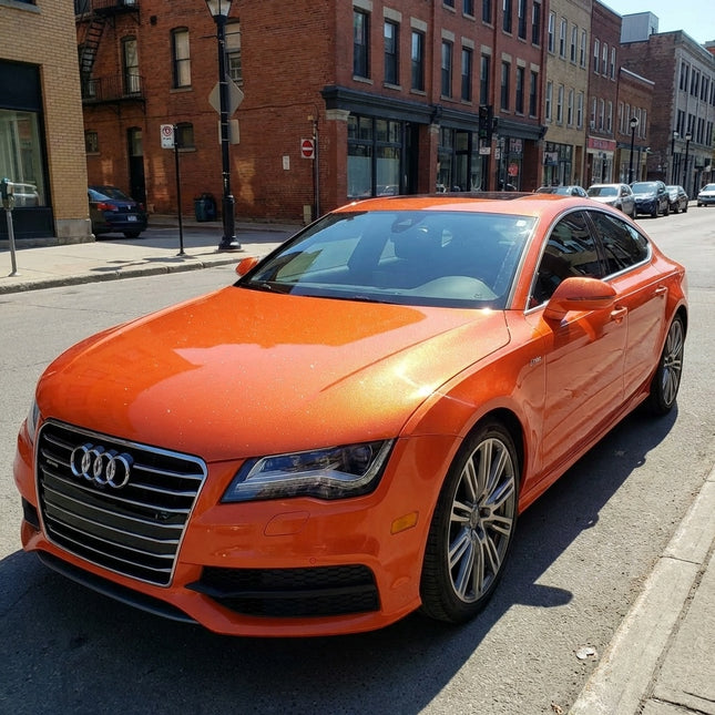 MOSFA Pearlescent Flame Orange Vinyl Wrap | 6.5mil PET | Pearl Gloss | Air Release