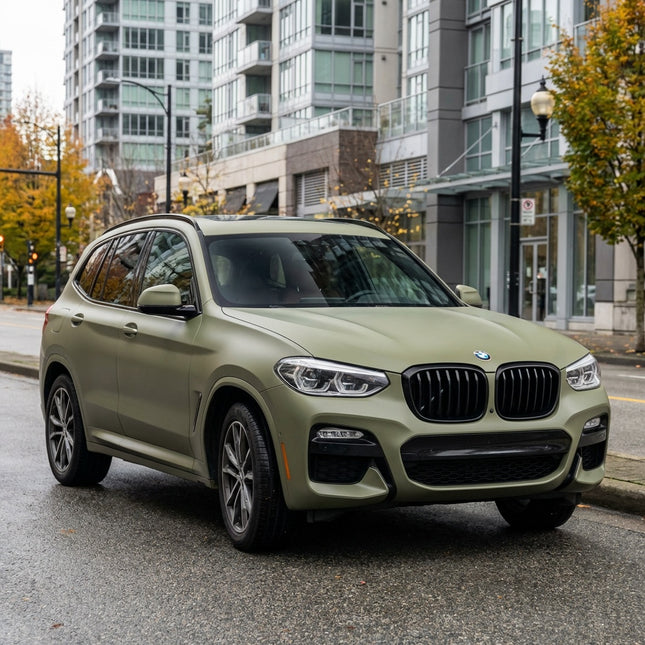 MOSFA TPU Ultra Matte Khaki Green PPF | 7.5mil Paint Protection Film | Self-Healing