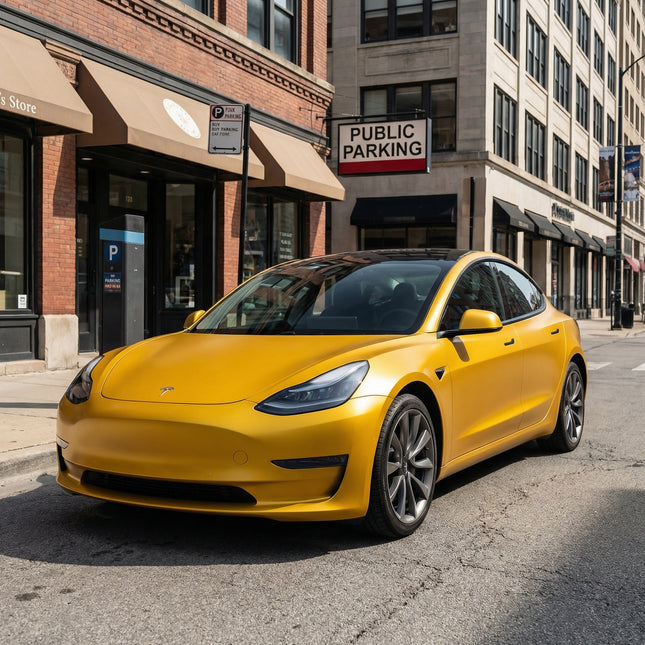 MOSFA Liquid Metal Yellow Vinyl Wrap | 6.5mil PET | Liquid Metallic Gloss | Air Release