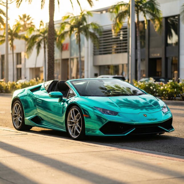 MOSFA Chrome Cyan Laser Vinyl Wrap | 6.5mil PET | Chrome Matte | Air Release