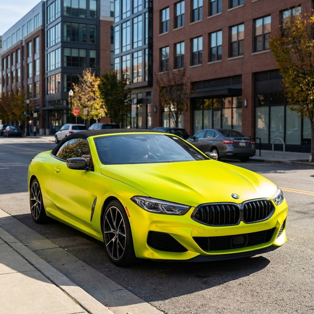MOSFA Chrome Bright Yellow Vinyl Wrap | 6.5mil PET | Chrome Matte | Air Release