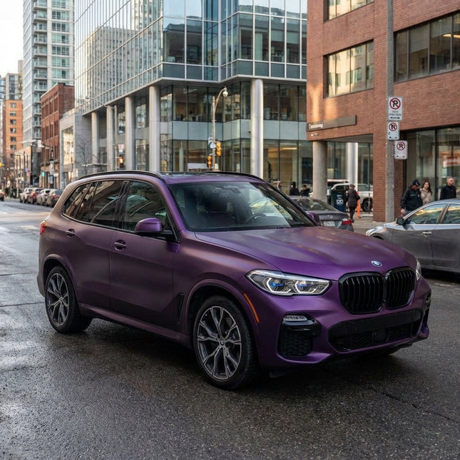 MOSFA Ultra Matte Black Pinot Purple Water-Reactive Vinyl Wrap | 6.5mil PET | Metallic Matte | Air Release
