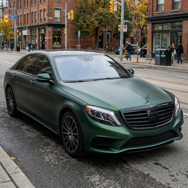 MOSFA Ultra Matte Diamond Green Vinyl Wrap | 6.5mil PET | Sparkle; Metallic Matte | Air Release