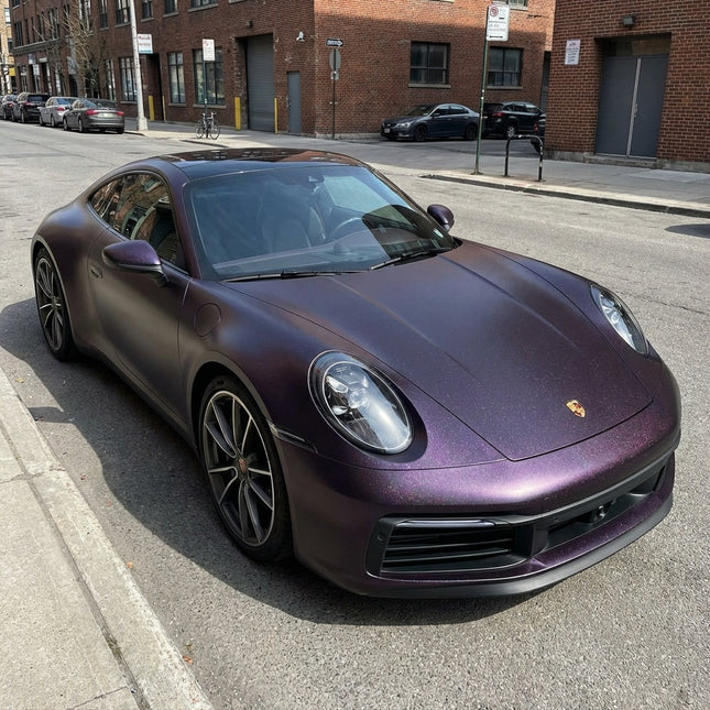 MOSFA Ultra Matte Diamond Purple Vinyl Wrap | 6.5mil PET | Sparkle; Metallic Matte | Air Release