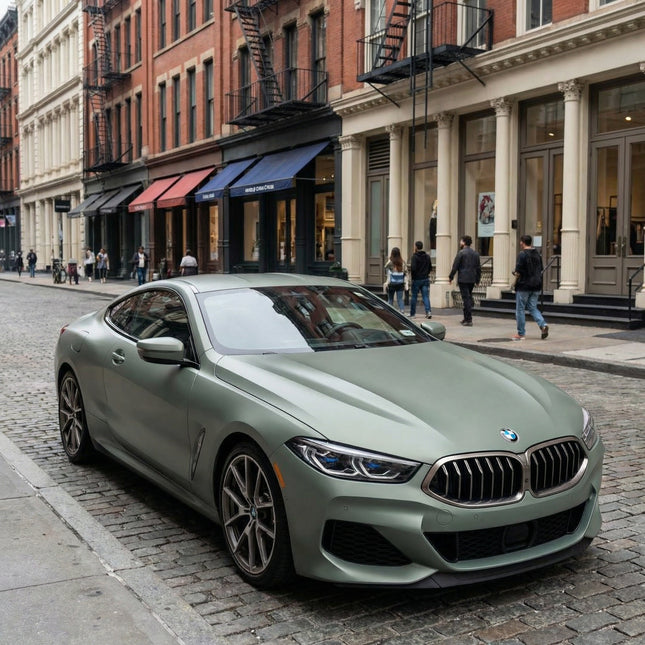 MOSFA Ultra Matte Gray Green Vinyl Wrap | 6.5mil PET | Metallic Matte | Air Release