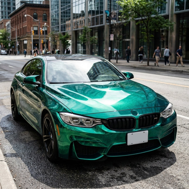 MOSFA Ultra Gloss Metallic Royal Green Vinyl Wrap | 6.5mil PET | Metallic Gloss | Air Release