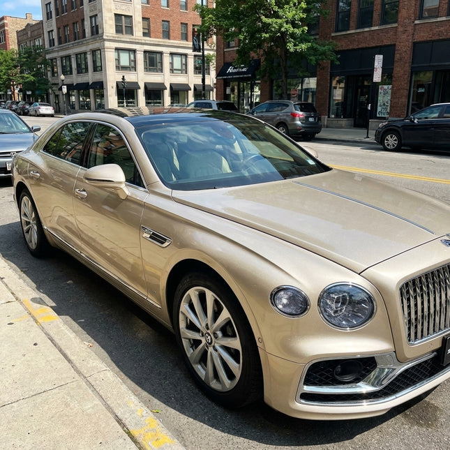 MOSFA Ultra Gloss Metallic Light Champagne Gold Black Base Vinyl Wrap | 6.5mil PET | Metallic Gloss | Air Release