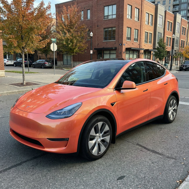 MOSFA Iridescent Coral Orange Vinyl Wrap | 6.5mil PET | Iridescent Gloss | Air Release