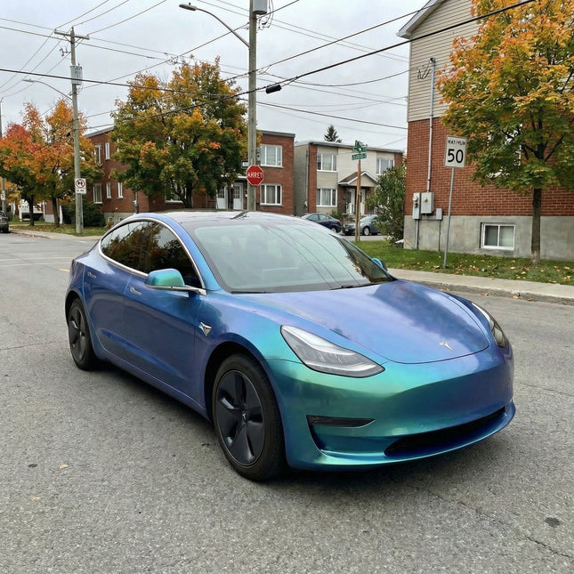 MOSFA Iridescent Coral Peacock Green Vinyl Wrap | 6.5mil PET | Iridescent Gloss | Air Release