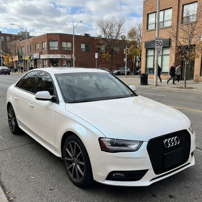 MOSFA High Gloss Ceramic White-to-Blue Vinyl Wrap | 6.5mil PET | Color Shift Gloss | Air Release