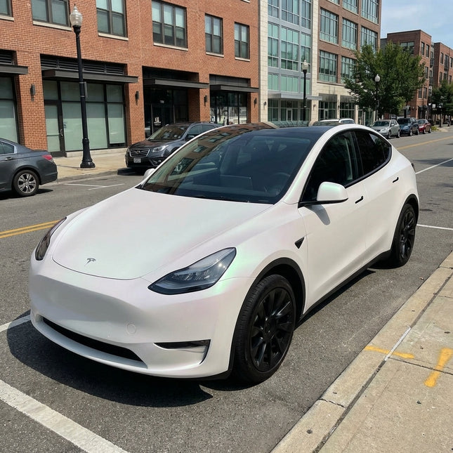 MOSFA Matte Ceramic Dawn White Vinyl Wrap | 6.5mil PET | Color Shift Matte | Air Release