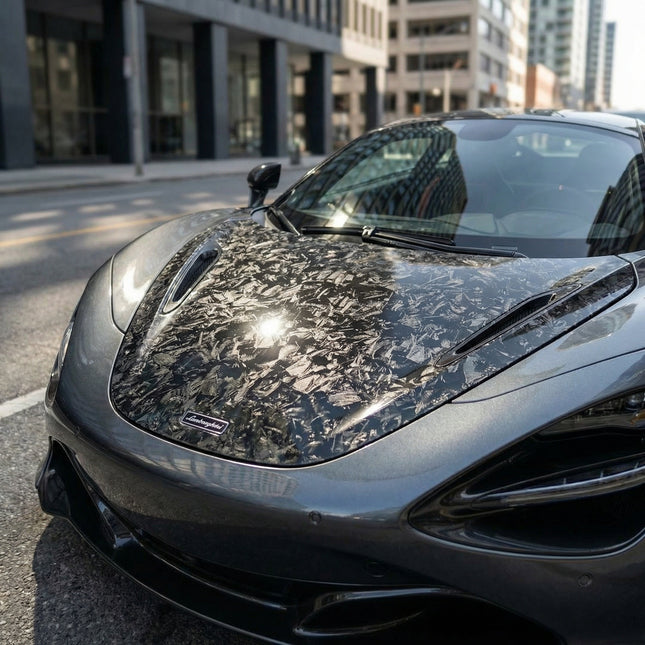 MOSFA Floral Carbon Black Vinyl Wrap | 6.5mil PET | Special Texture Gloss | Air Release