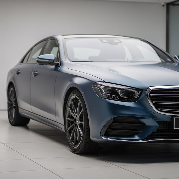 Satin grey color change vinyl car wrap - premium PET film finish